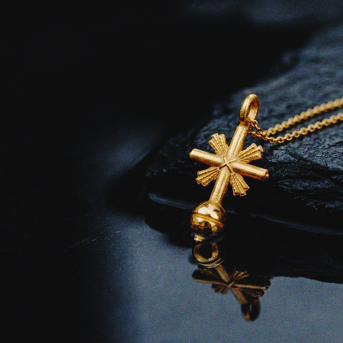 Gipfelkreuz Zugspitze | Kettenanhänger aus 925 Sterlingsilber 18 Karat Gelbgold vergoldet