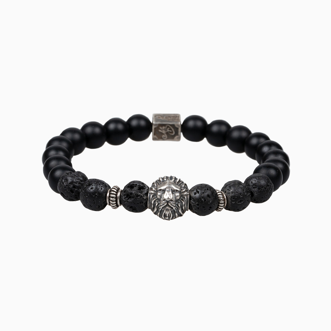 Hoamat-Armband "Chiemgaulöwe" Onyx matt Lava