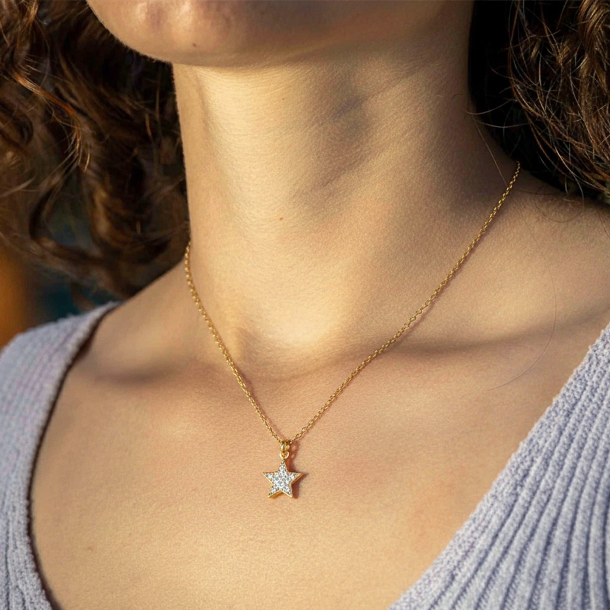 Halskette „Stern“ – vergoldet mit Zirkonia