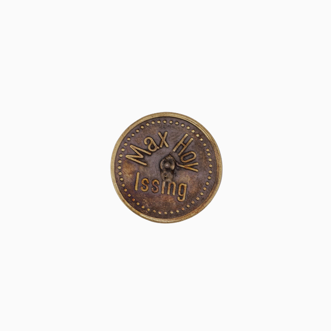 Historisches Bierzeichen | rund Messing | Max Hoy | Ansteck-Pin