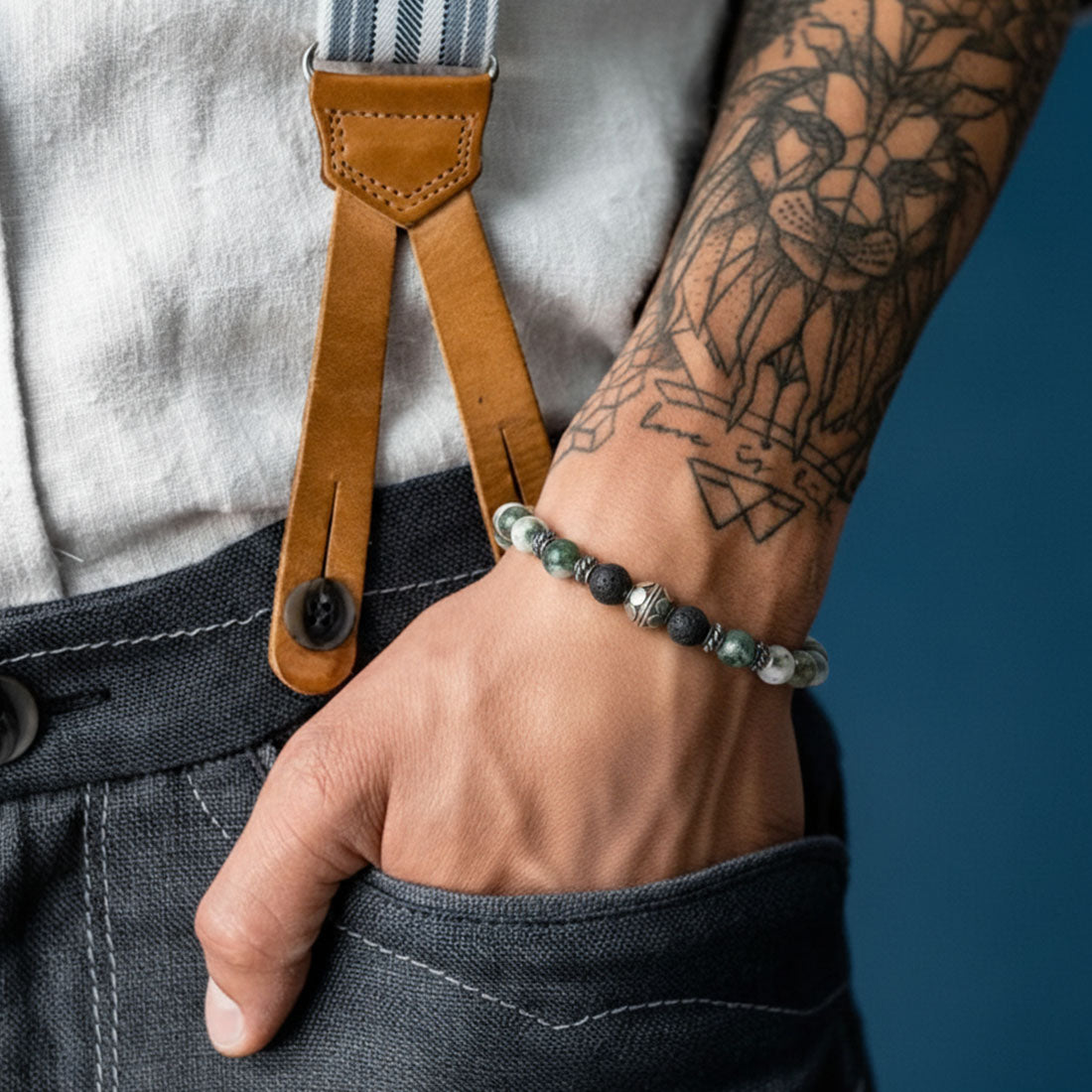 Edelsteinarmband "Ave Bavaria simple" Baumachat