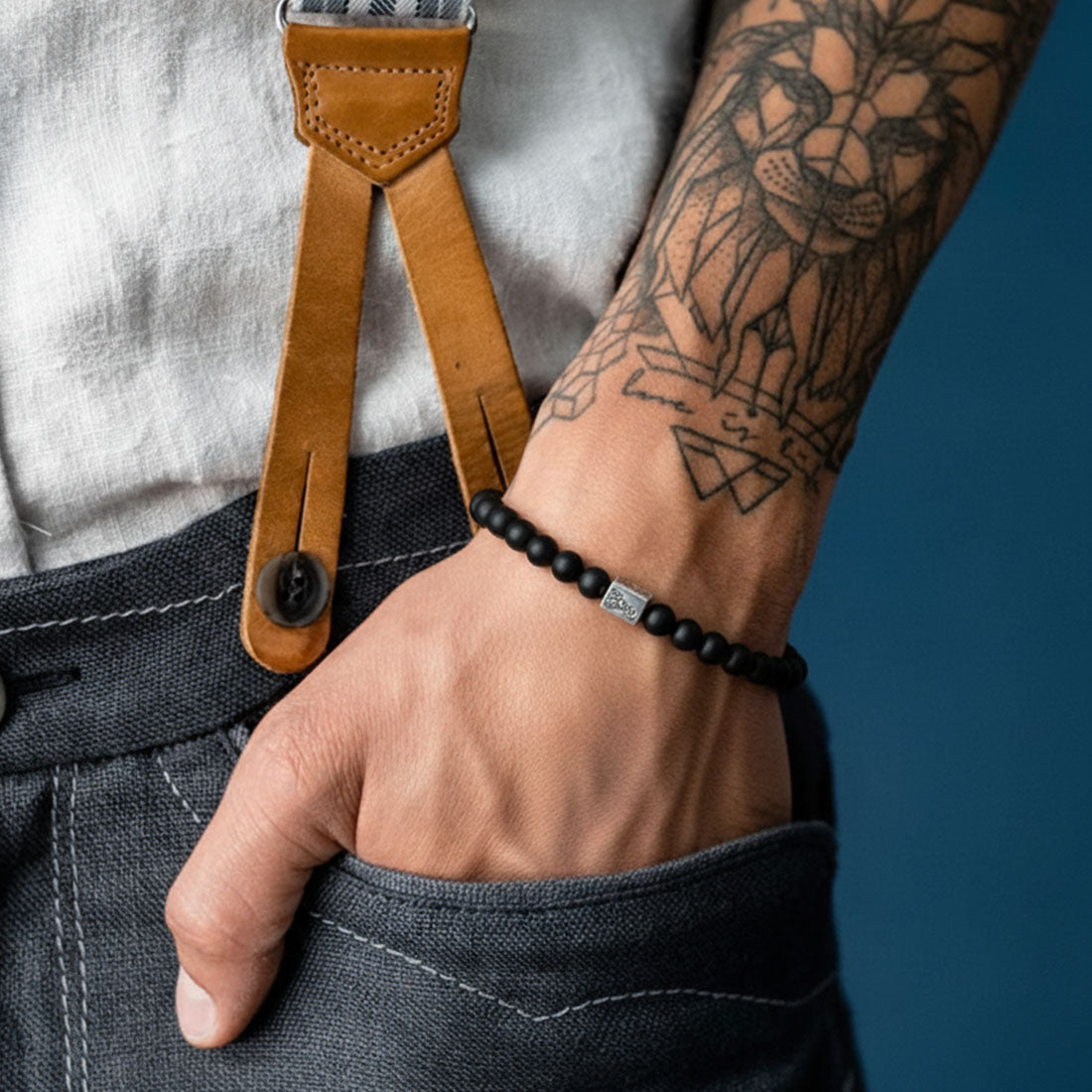 Edelsteinarmband "Porta Bavaria Nugget" Onyx matt