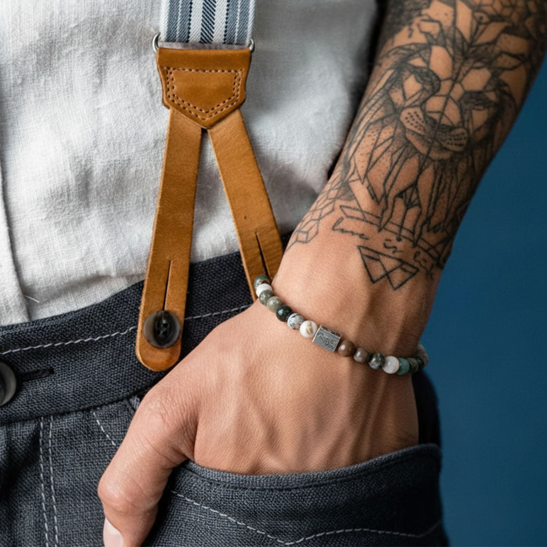 Edelsteinarmband "Porta Bavaria Nugget" Ocean Jaspis