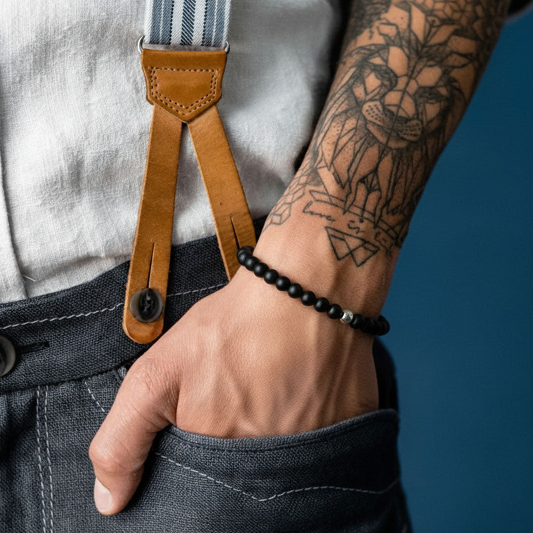 Edelsteinarmband "Porta Bavaria" Onyx matt