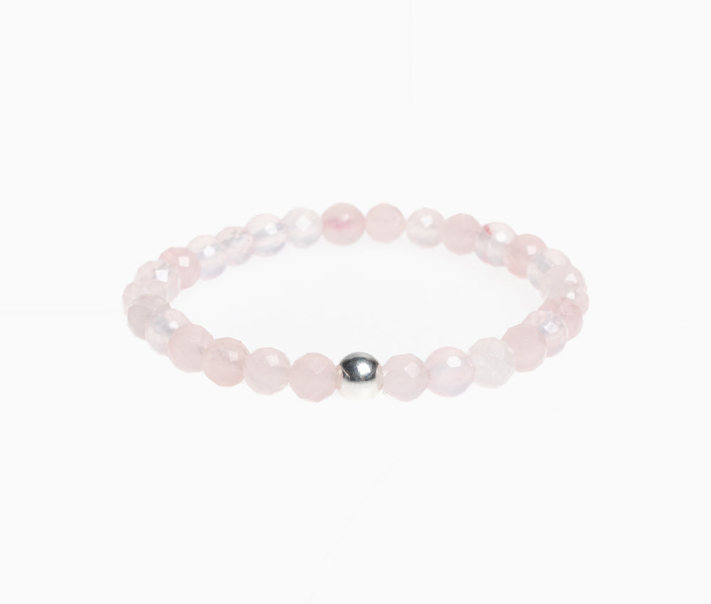 Edelsteinarmband "Porta Bavaria" Rosenquarz facettiert