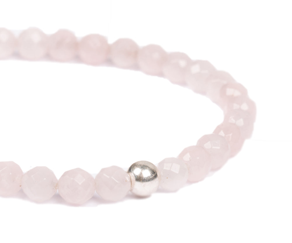 Edelsteinarmband "Porta Bavaria" Rosenquarz facettiert