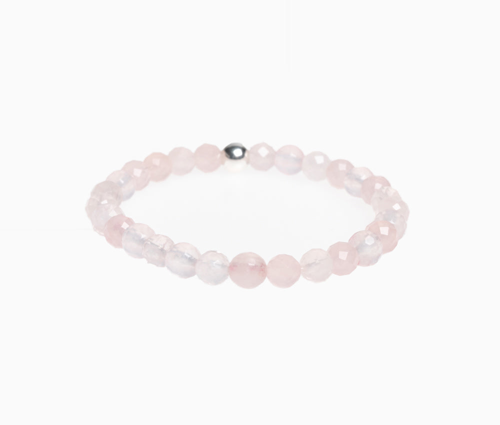 Edelsteinarmband "Porta Bavaria" Rosenquarz facettiert