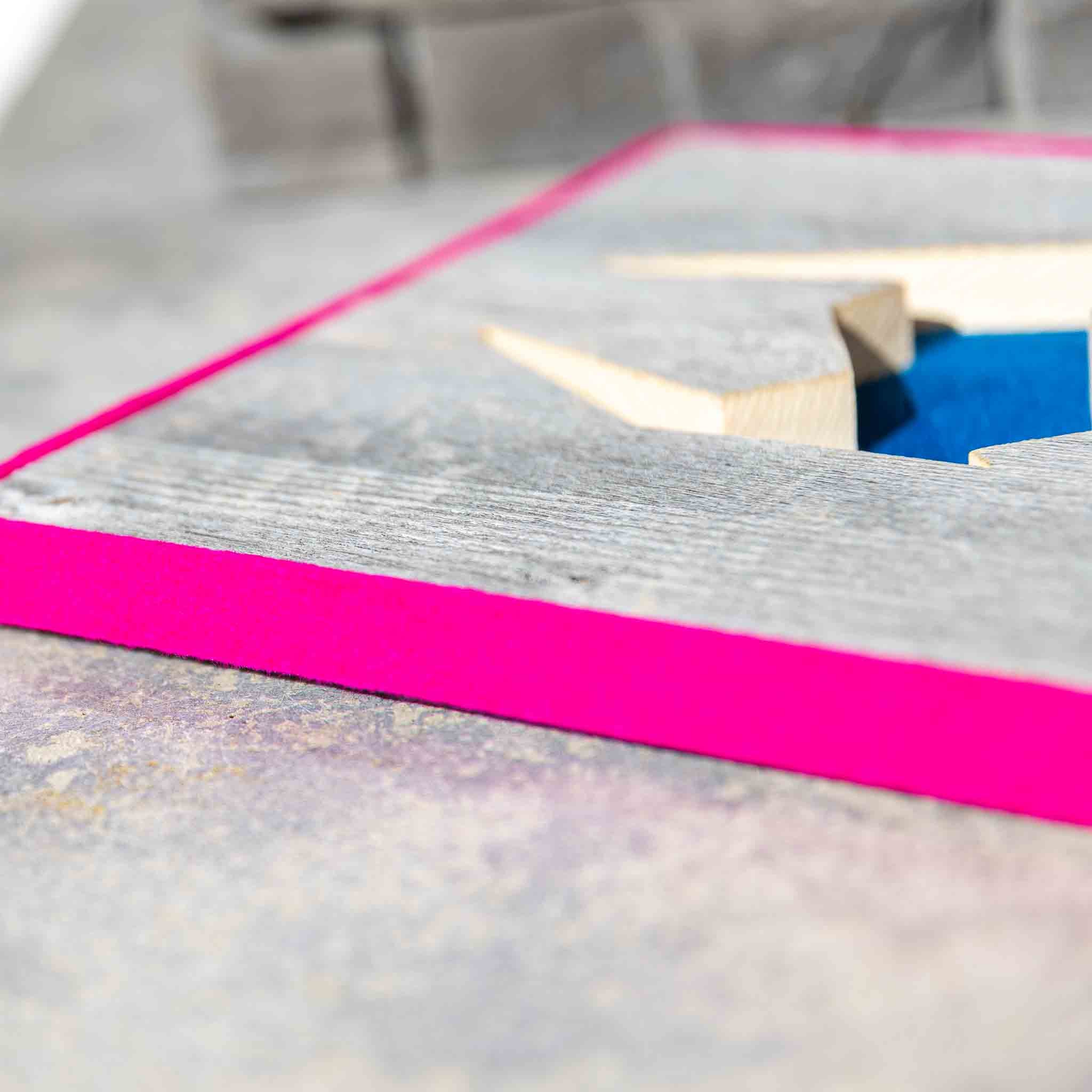 Alpen Kult-Quadrat mit Gams "blau, pink"