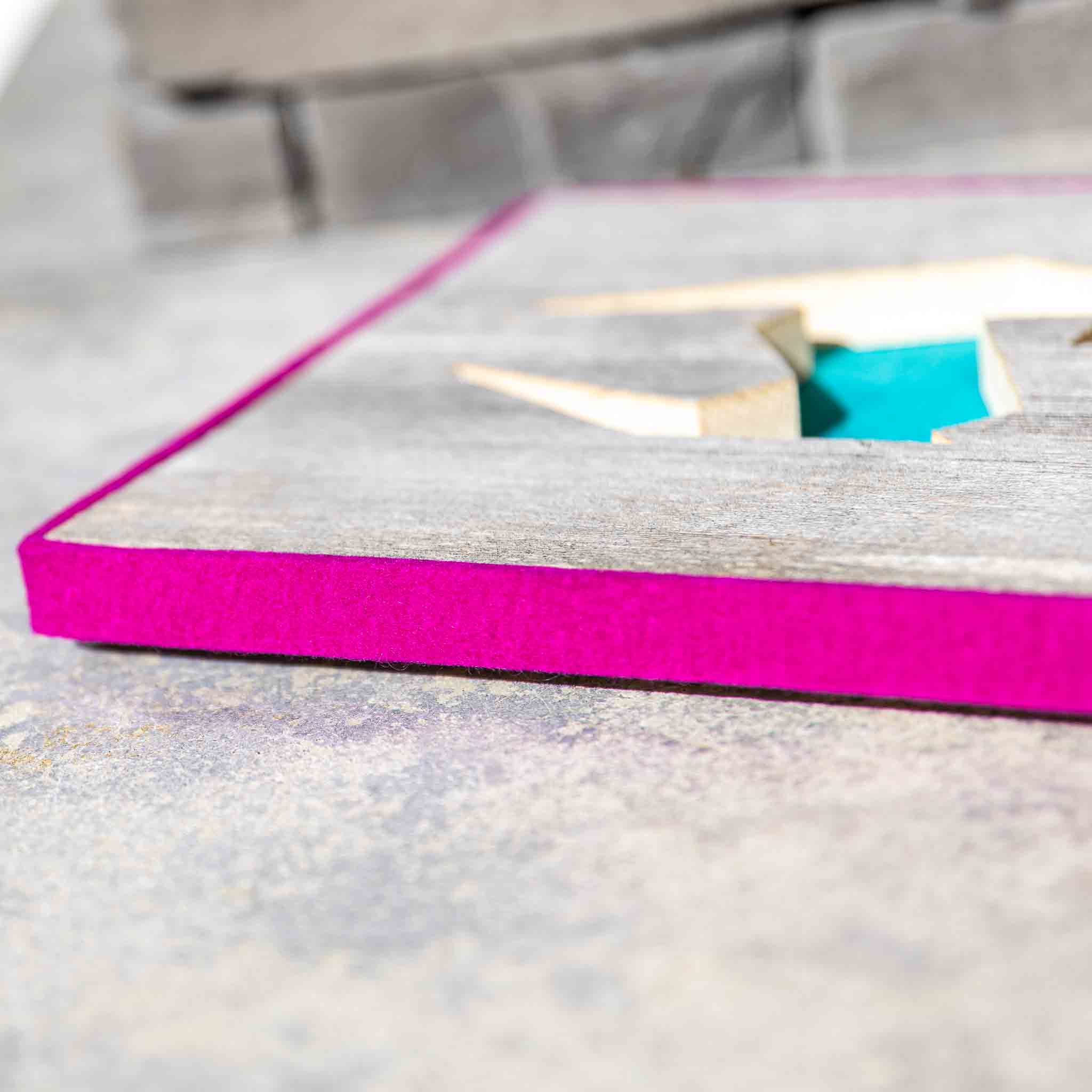 Alpen Kult-Quadrat mit Gams "türkis, lila"