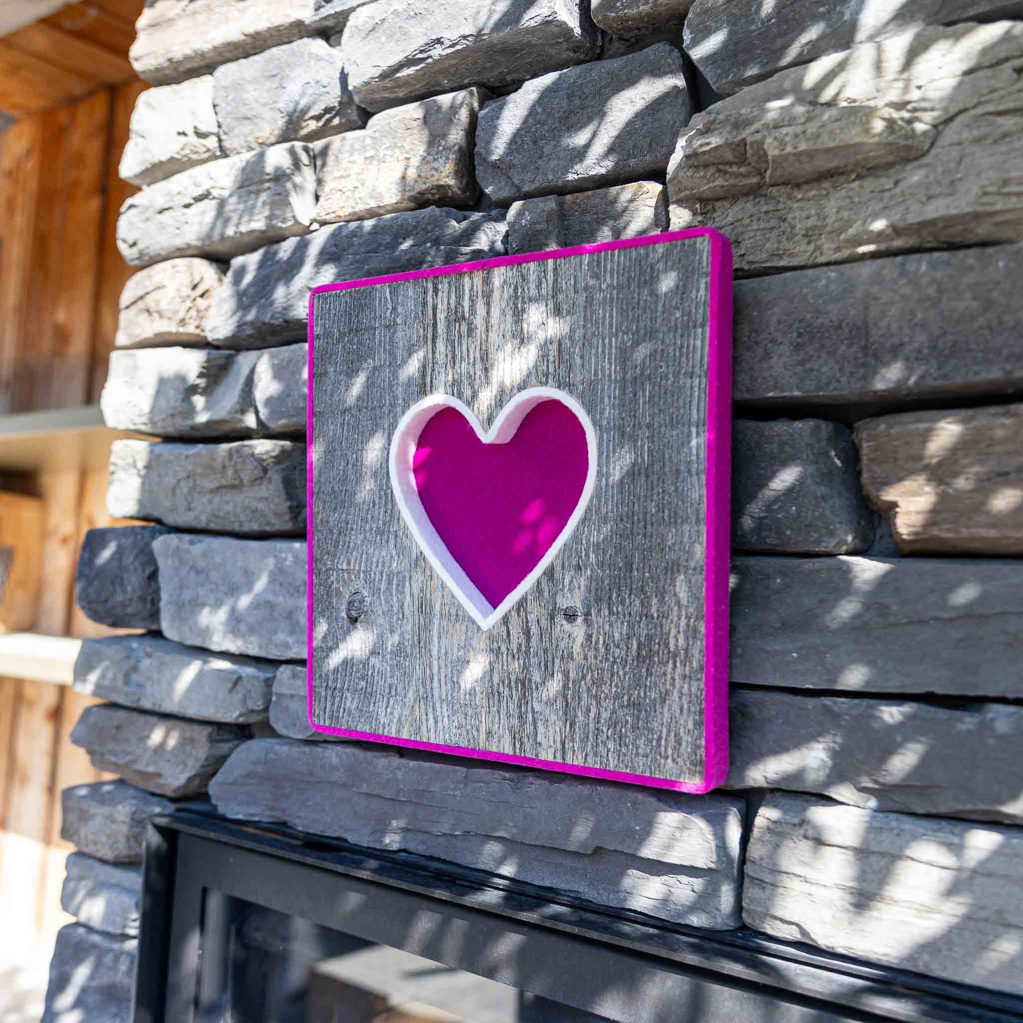 Alpen Kult-Quadrat mit Herz "lila, weis, pink"