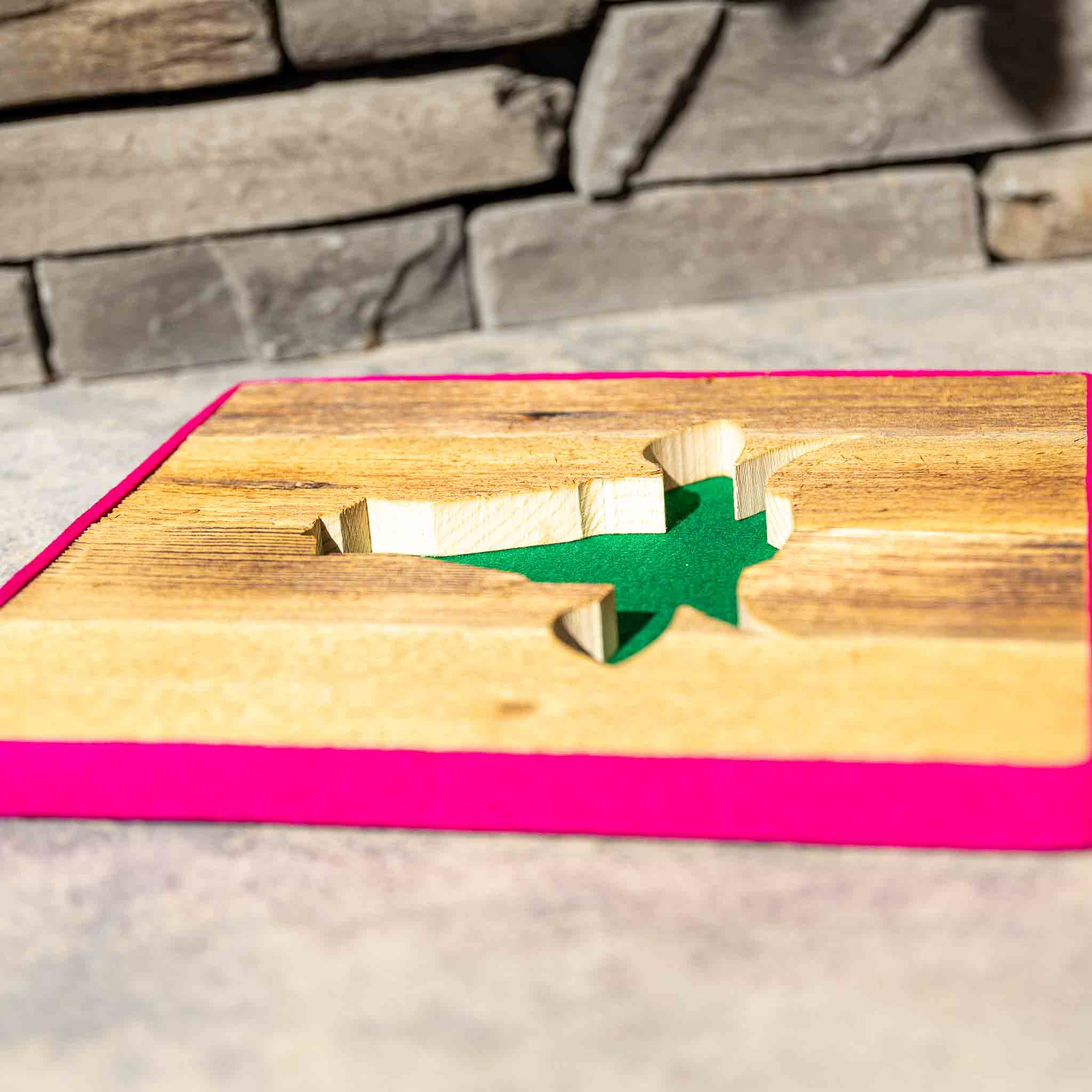 Alpen Kult-Quadrat mit Kuh "grün, pink"