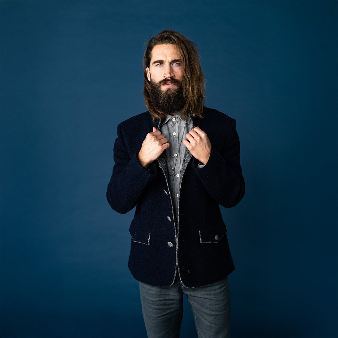 Walk-Jacke Loden mitternachtsblau