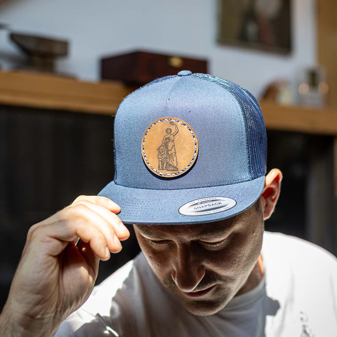 Snapback Cap Bavaria | Lederpatch | Alpine Blue | MAMMA BAVARIA