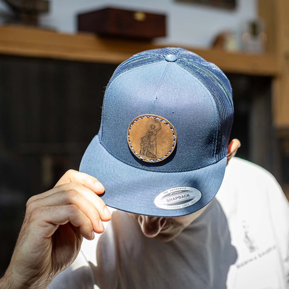 Snapback Cap Bavaria | Lederpatch | Alpine Blue | MAMMA BAVARIA