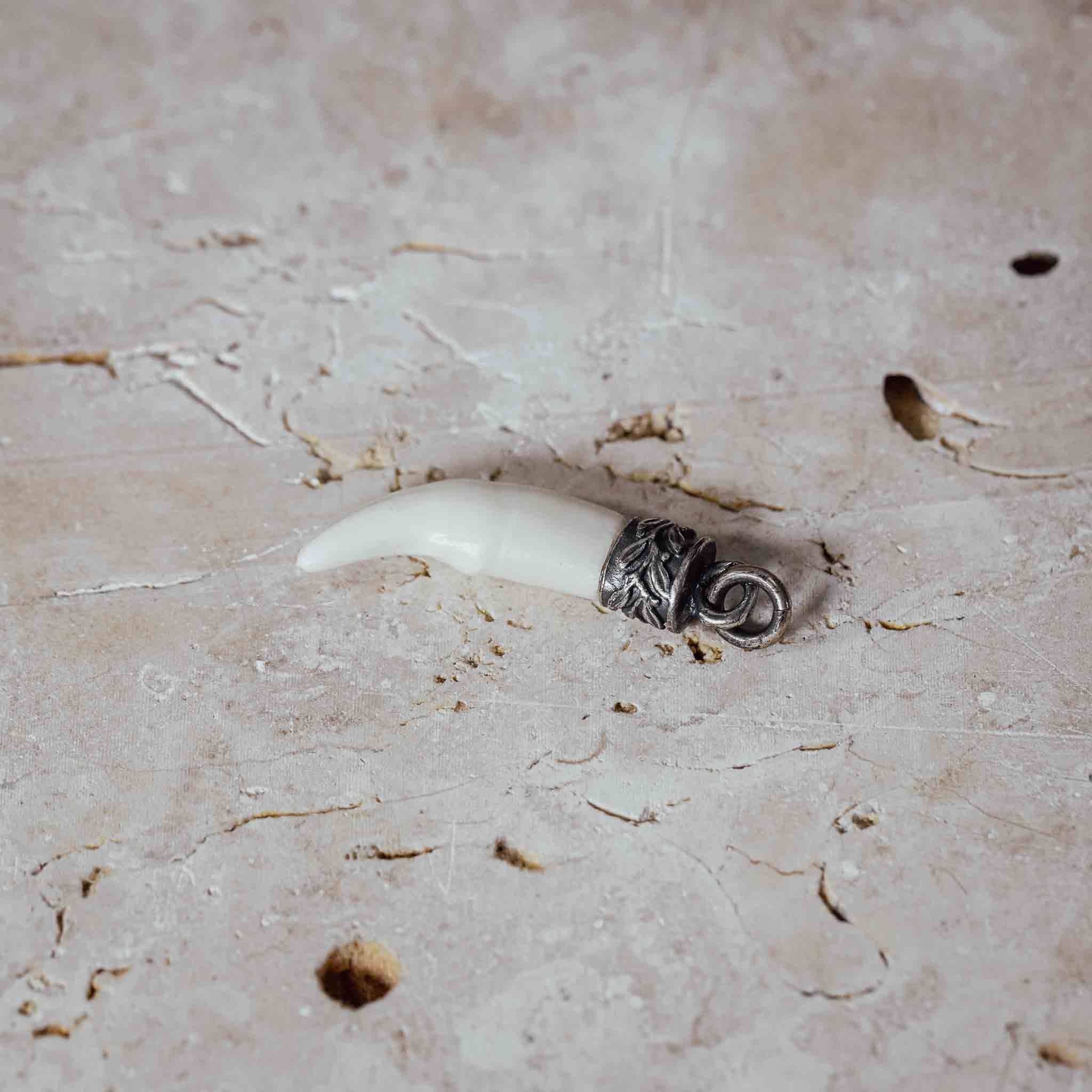 "Fuchs Zahn" in Silberfassung