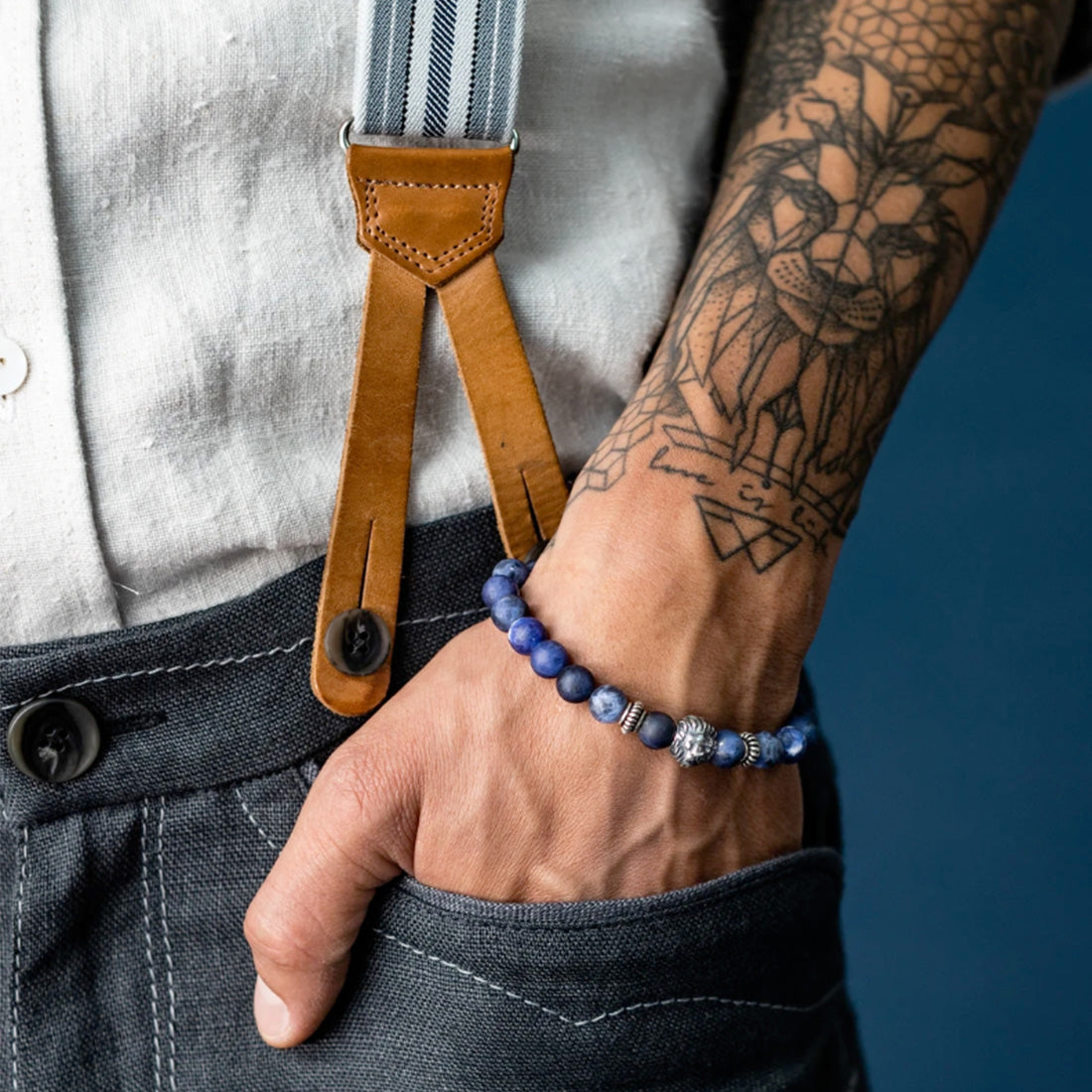 Hoamat-Armband "Chiemgaulöwe" Sodalith