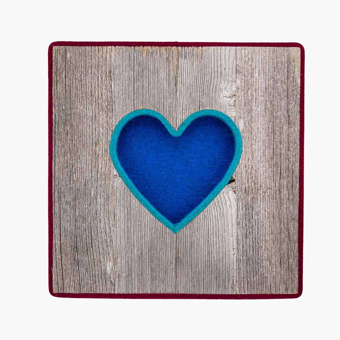 Alpen Kult-Quadrat mit Herz "blau, hellblau, rot"