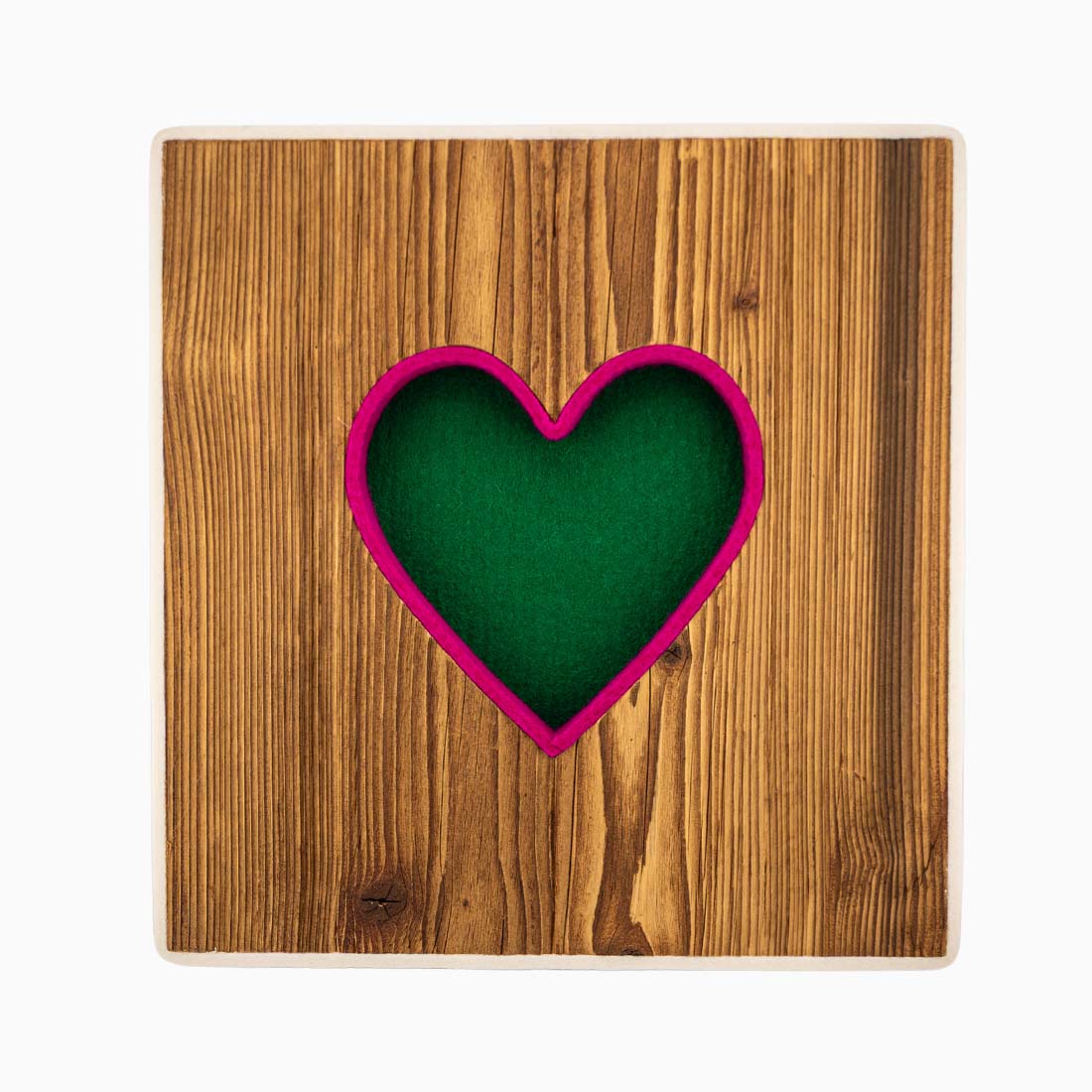 Alpen Kult-Quadrat mit Herz "grün, pink, weis"