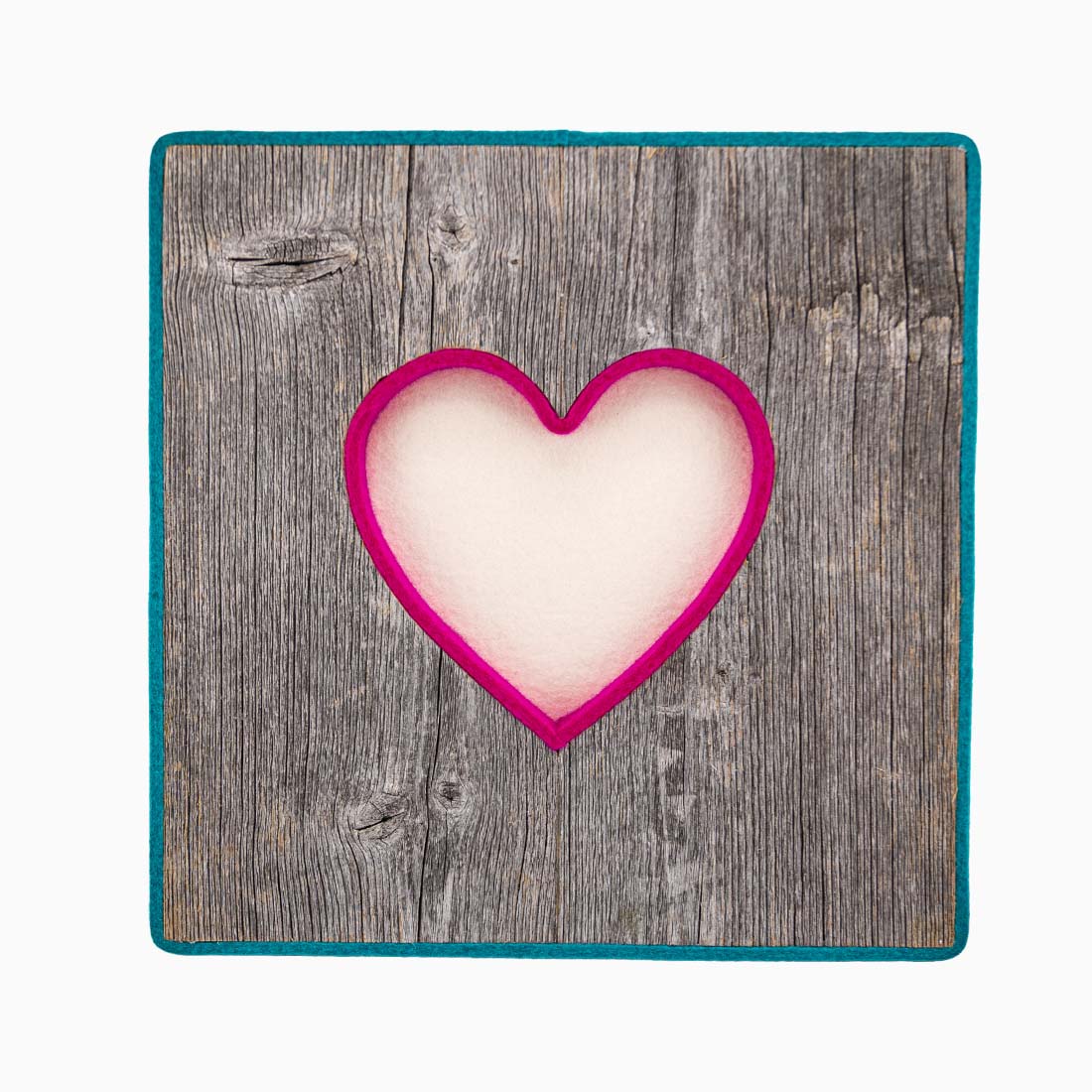 Alpen Kult-Quadrat mit Herz "weis, pink, türkis"