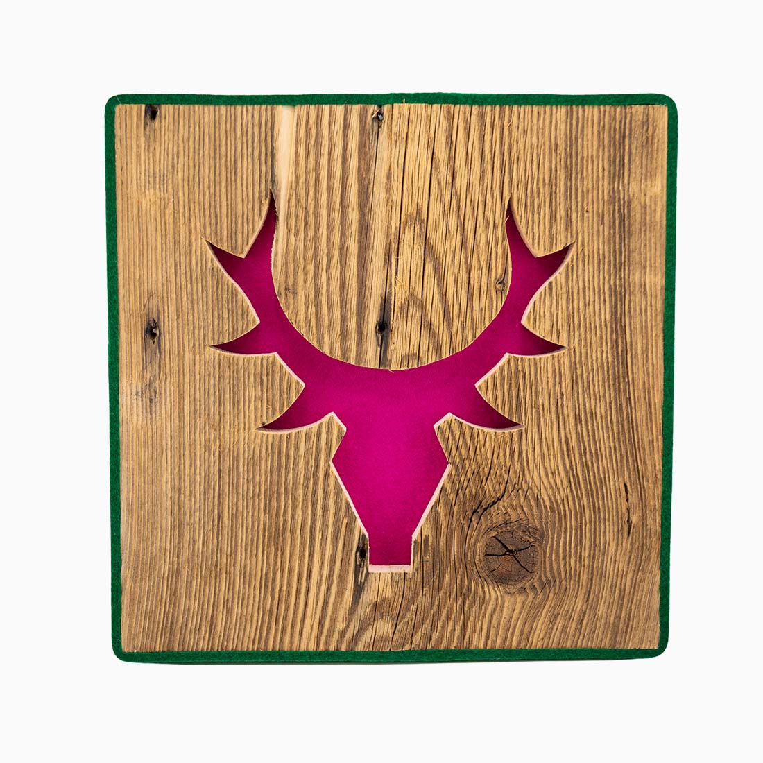 Alpen Kult-Quadrat mit Hirsch "lila, grün"