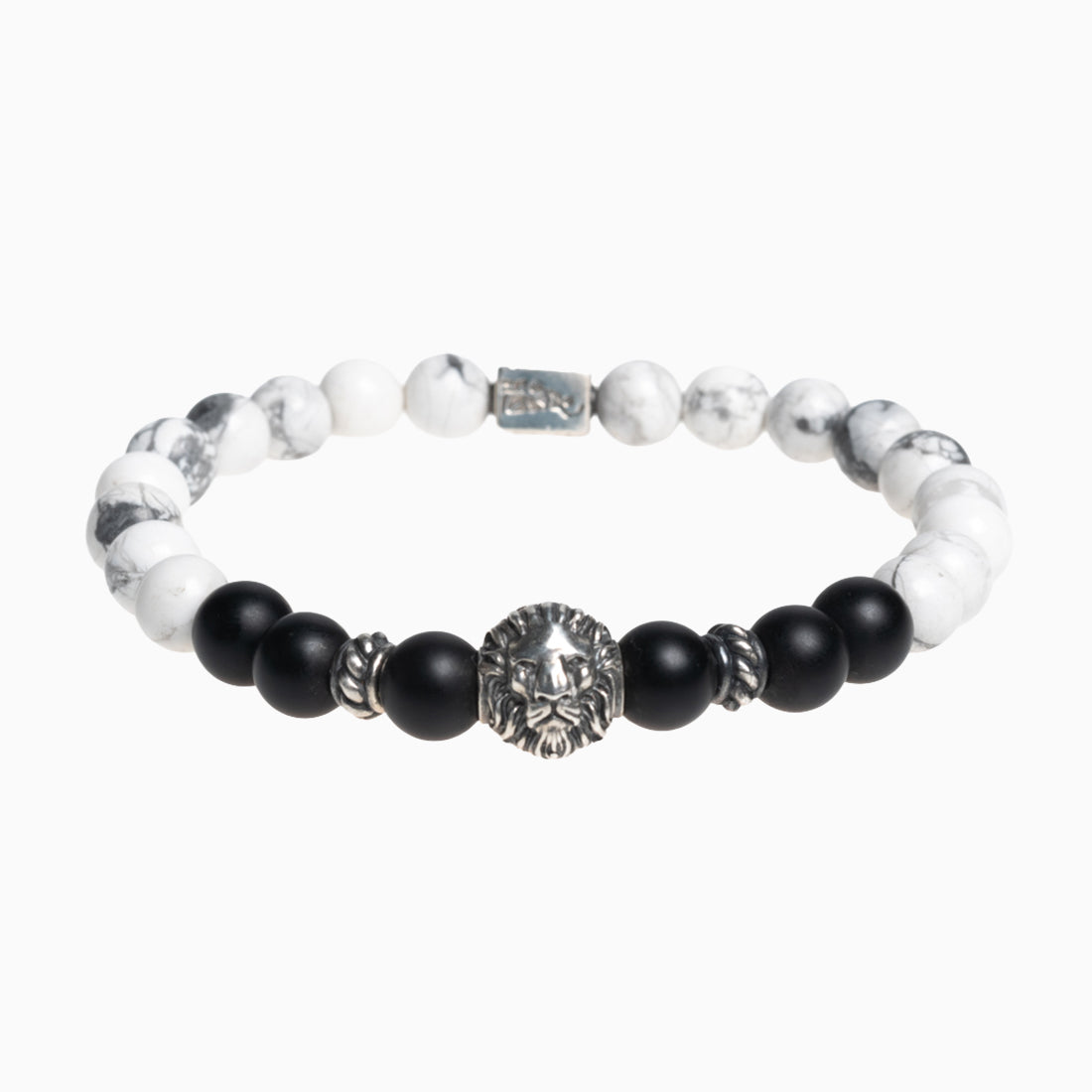 Hoamat-Armband "Chiemgaulöwe" Howlith Onyx matt