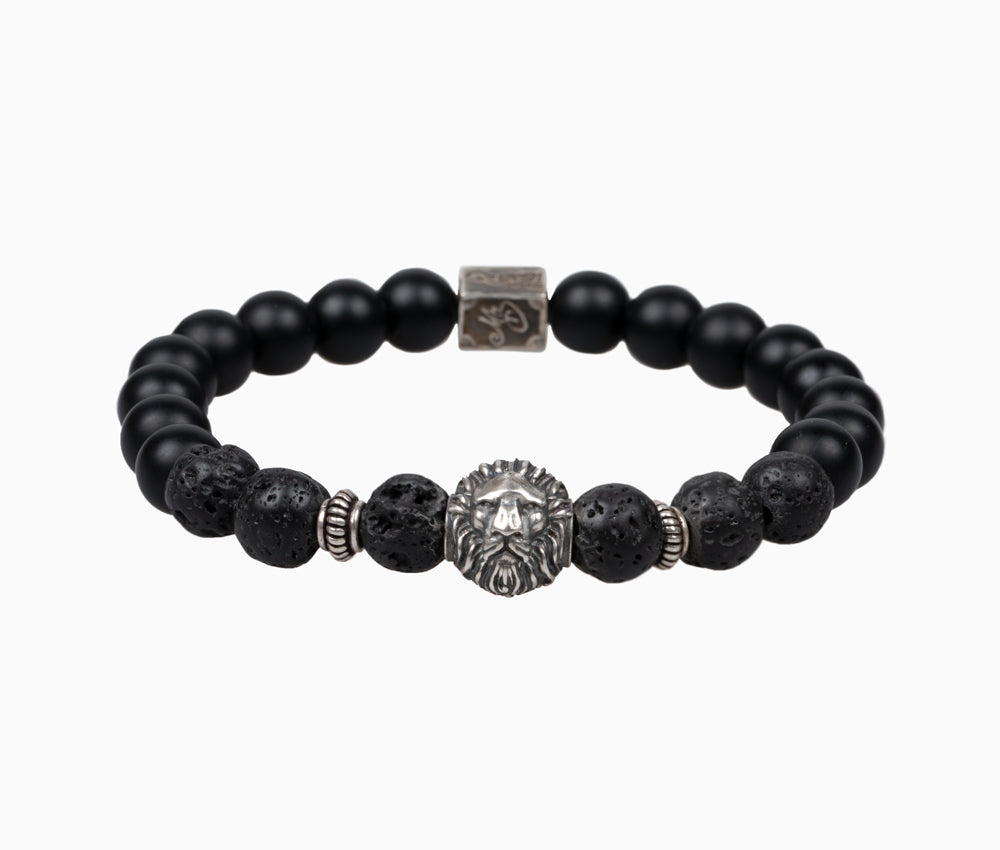 Hoamat-Armband "Chiemgaulöwe" Onyx matt Lava