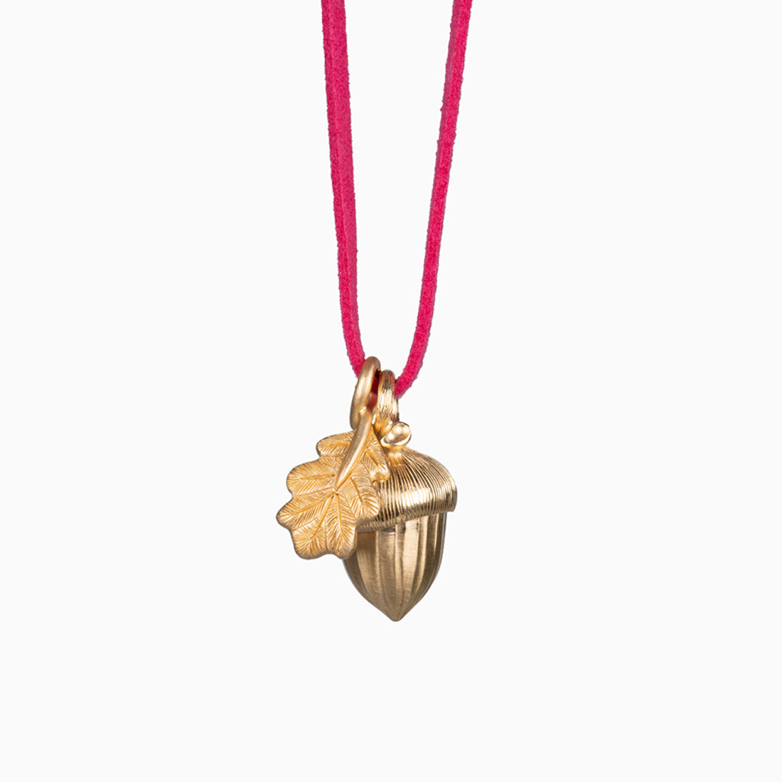 Ketten-Anhänger "Eichel mit Eichblatt" Sterlingsilber Gelbgold vergoldet