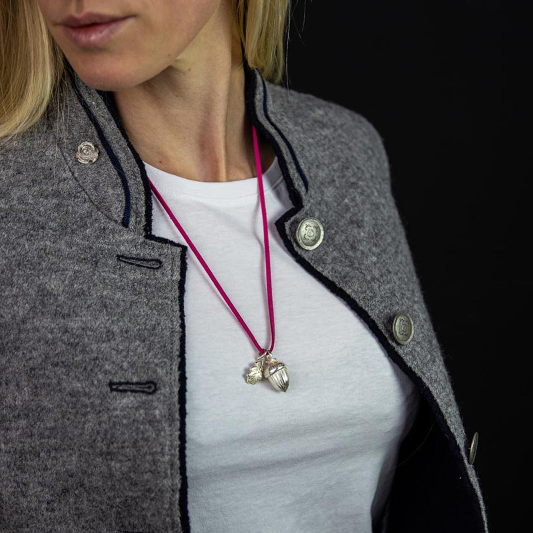 Ketten-Anhänger "Eichel mit Eichblatt" Sterlingsilber