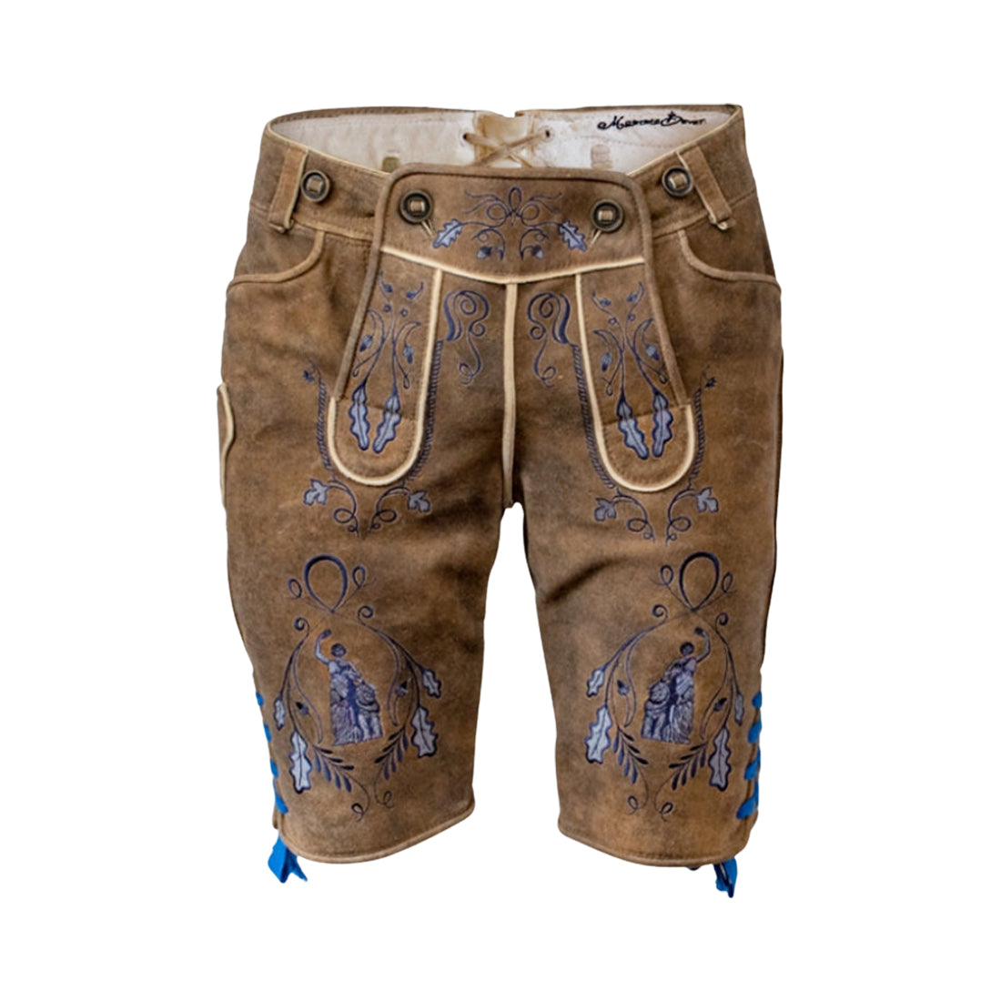 Lederhose "Uropa’s Liebling" Bavaria moorig/blau