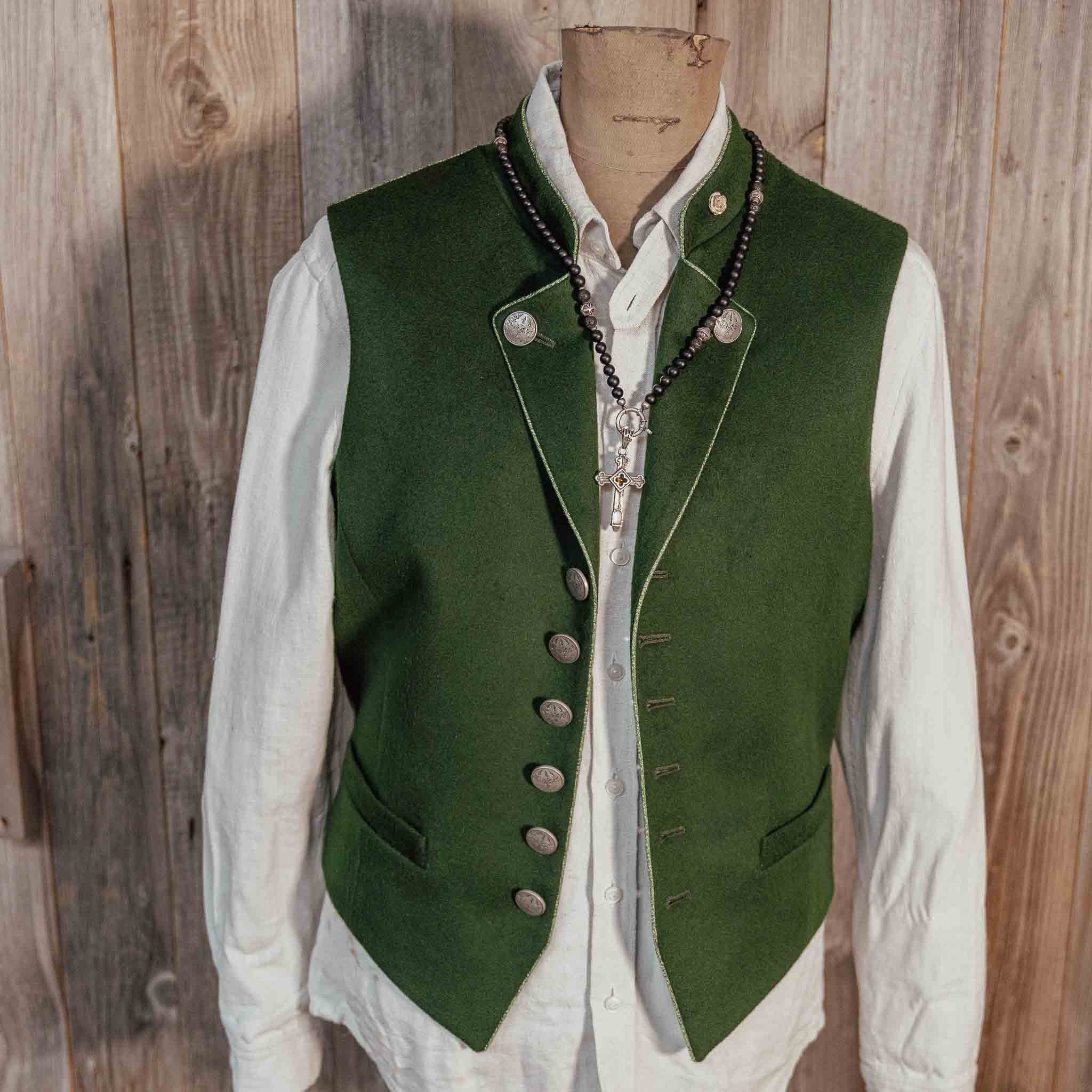 "Napoleon B.-De Oane“ Einreiher Weste Loden grün