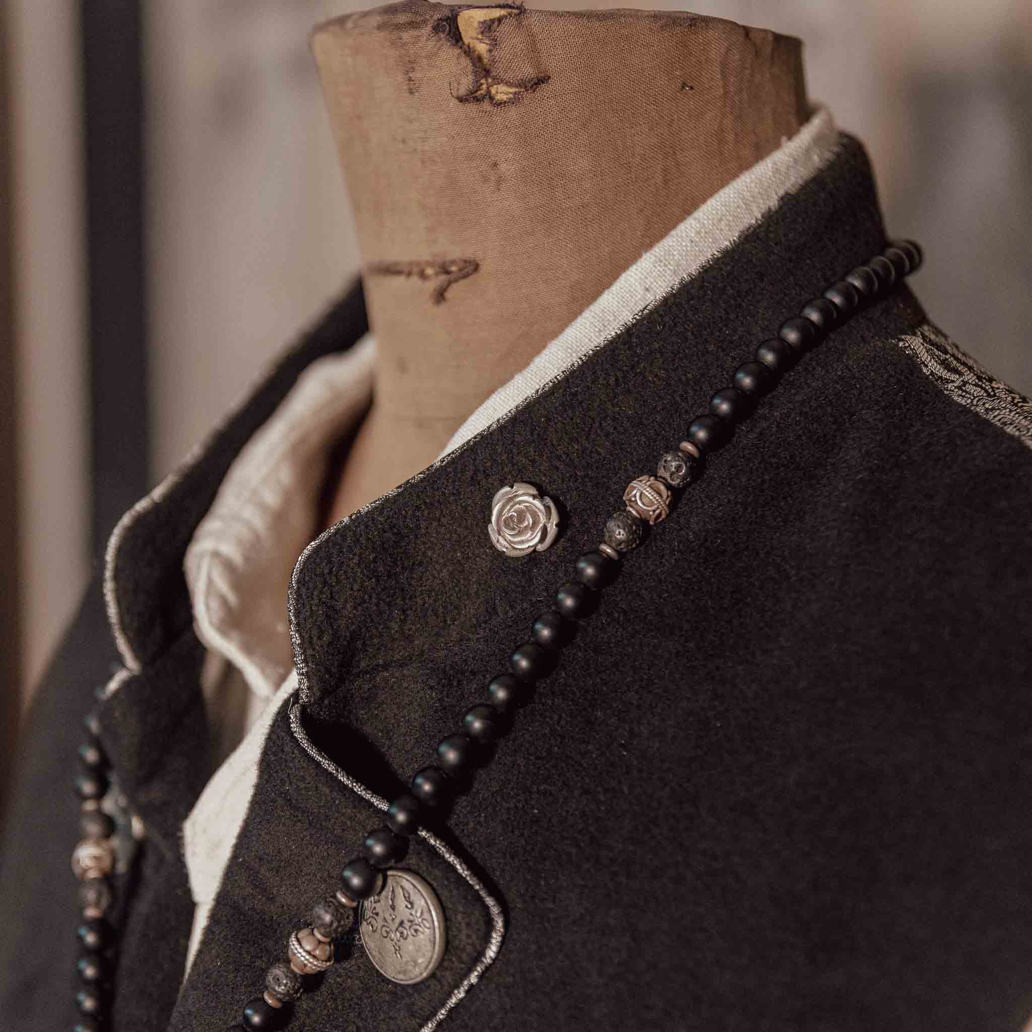 "Napoleon B.-De Oane“ Einreiher Weste schwarz steingrau