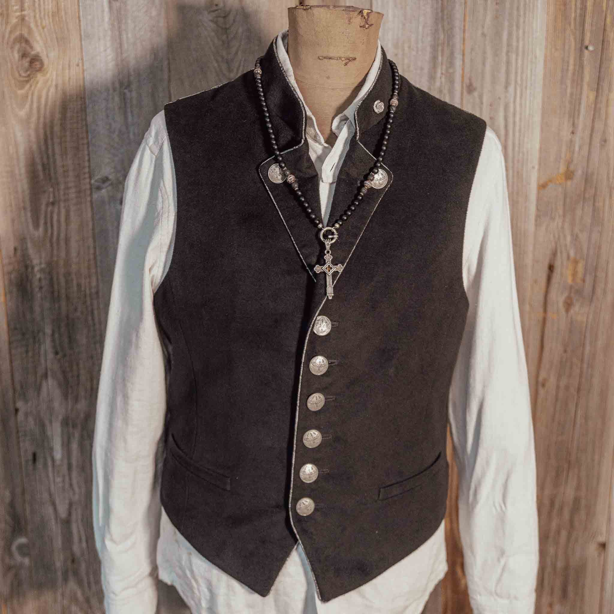 "Napoleon B.-De Oane“ Einreiher Weste schwarz steingrau