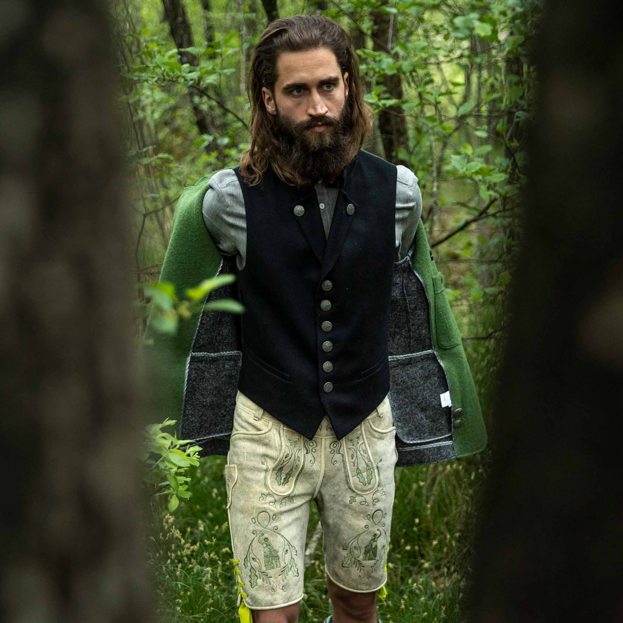 "Napoleon B.-De Oane“ Einreiher Weste schwarz steingrau