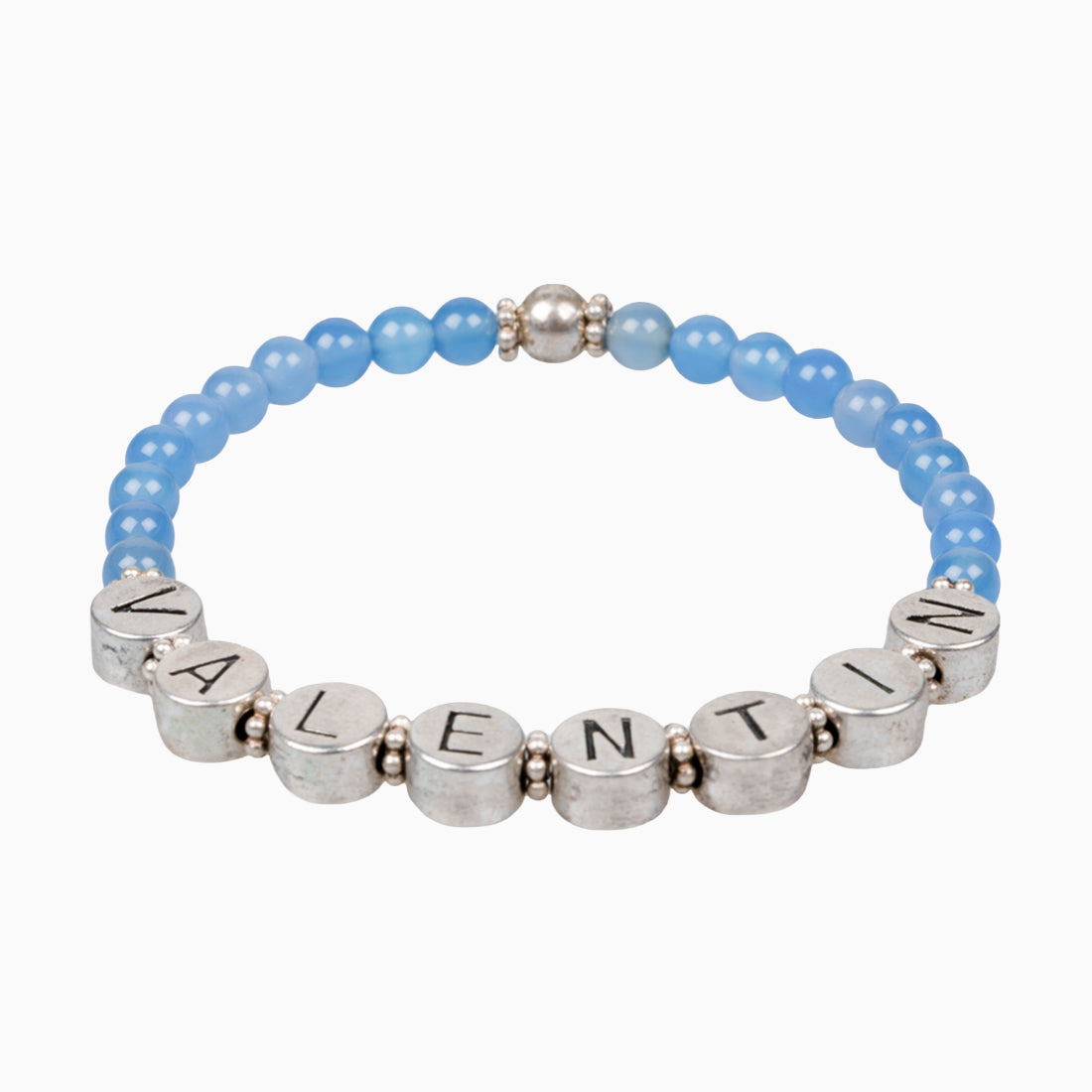 Namensarmband "Buam" Blauer Achat