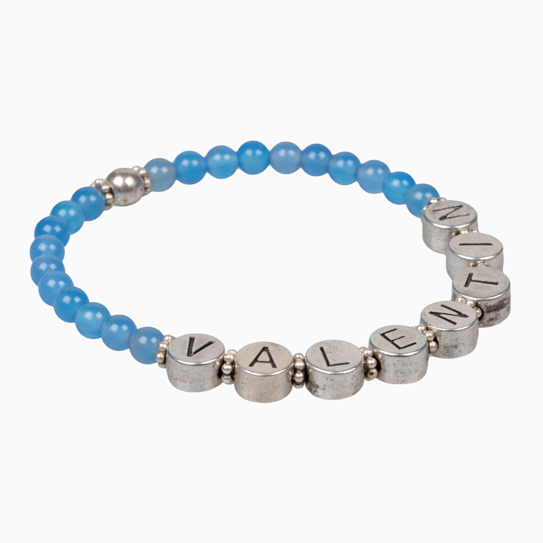 Namensarmband "Buam" Blauer Achat