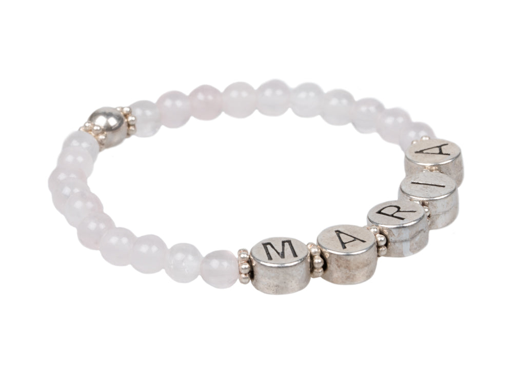 Namensarmband "Madln" Rosenquarz