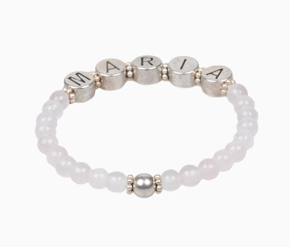 Namensarmband "Madln" Rosenquarz