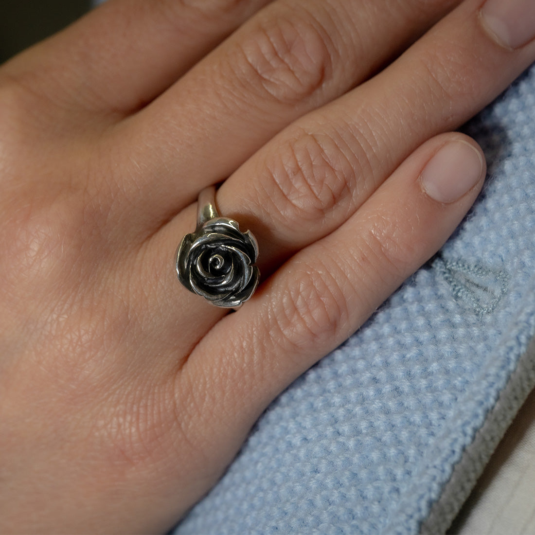 Rosen-Ring aus Sterlingsilber