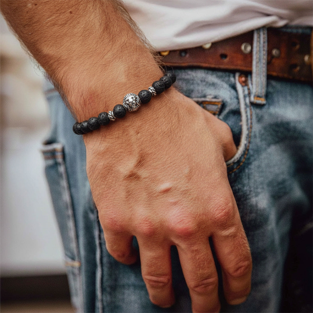 Hoamat-Armband "Chiemgaulöwe" mit Karabiner-Verschluss