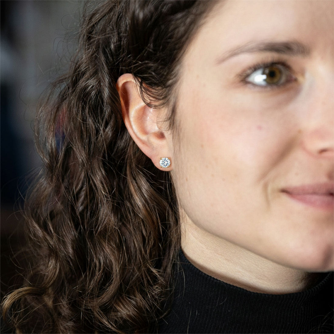 Ohrstecker „Diamant 0,33 ct“ – vergoldet in 4er-Krappe