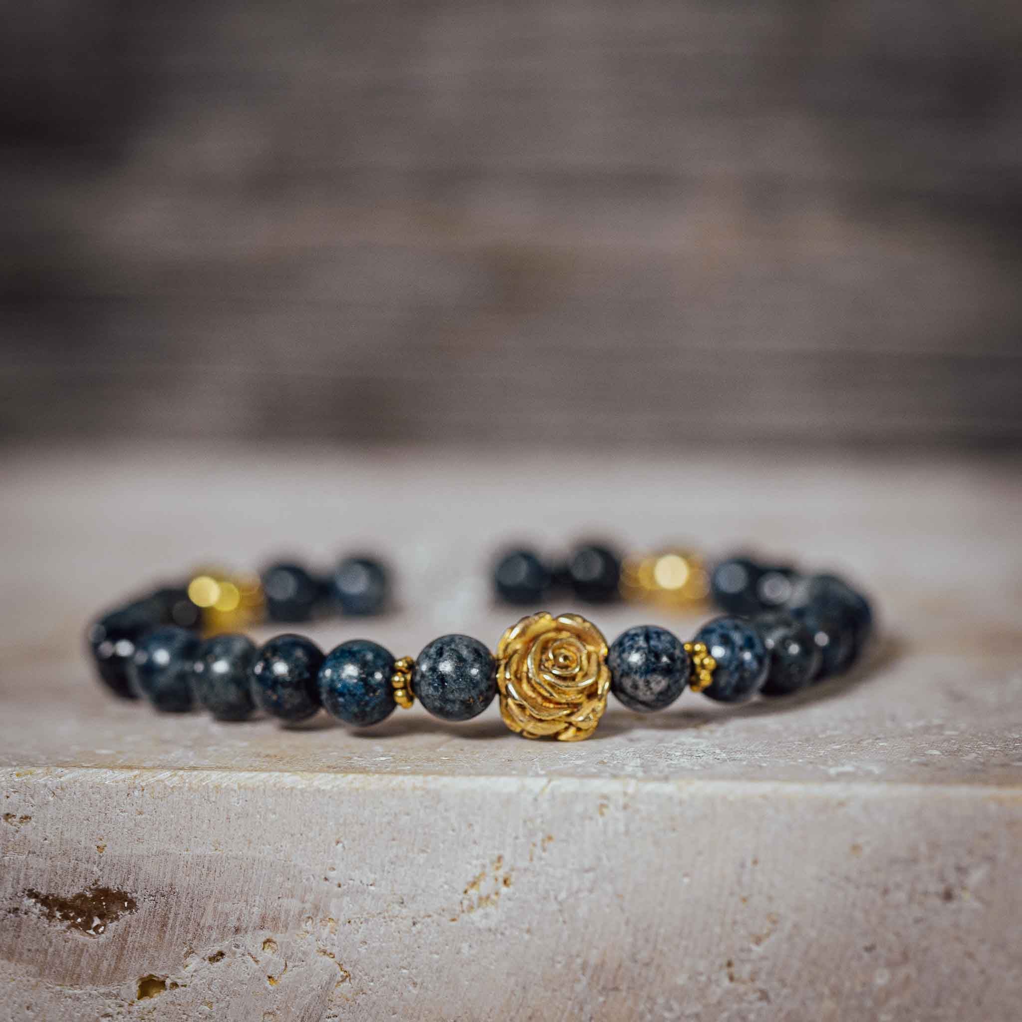 Rosen-Armband "Lapislazuli" vergoldet