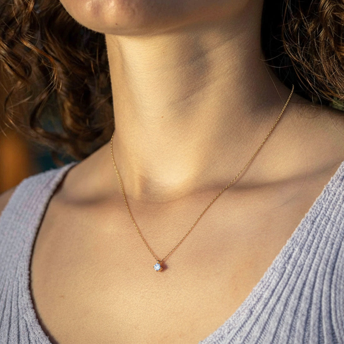 Halskette "Lab-grown Diamond" vergoldet