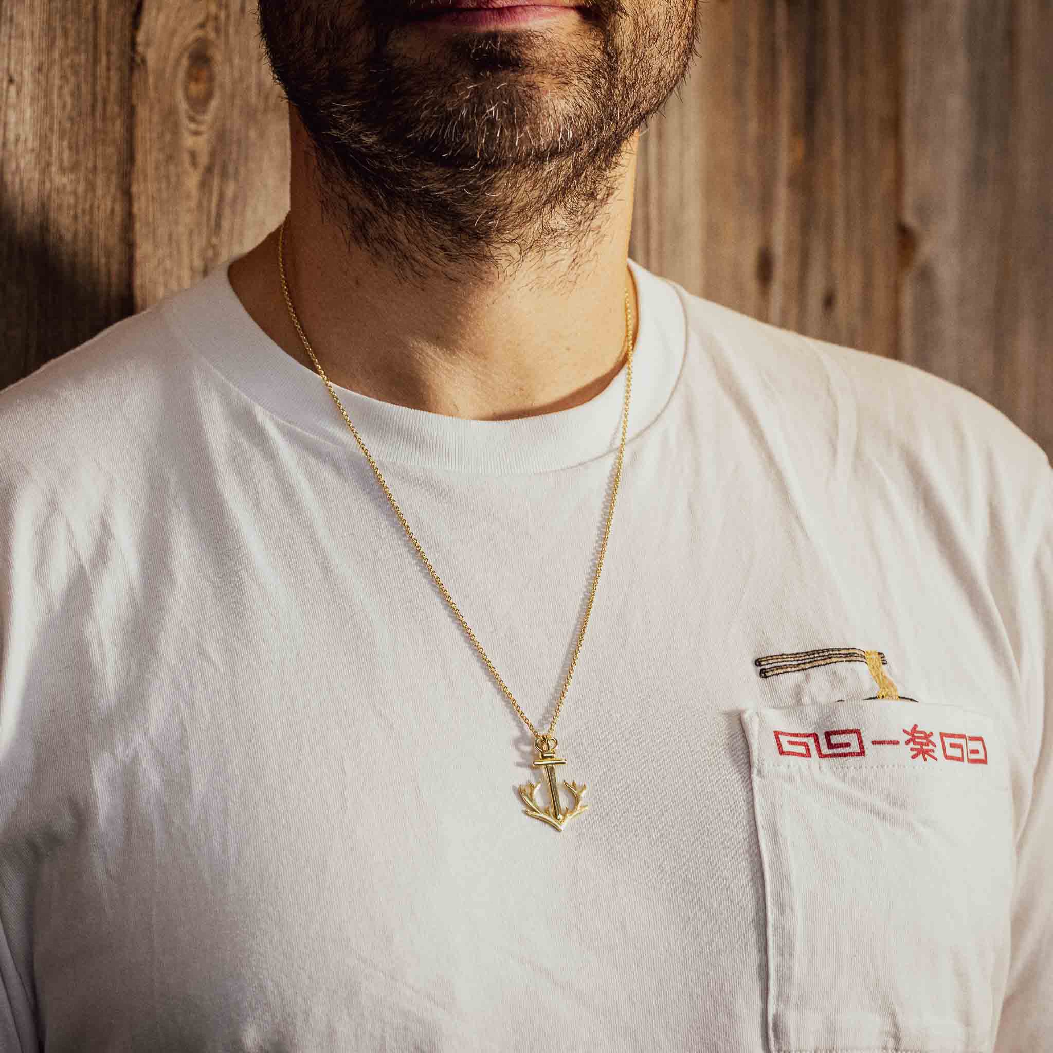 Halskette "Glaube, Liebe, Tradition" aus 18 Karat Gelbgold