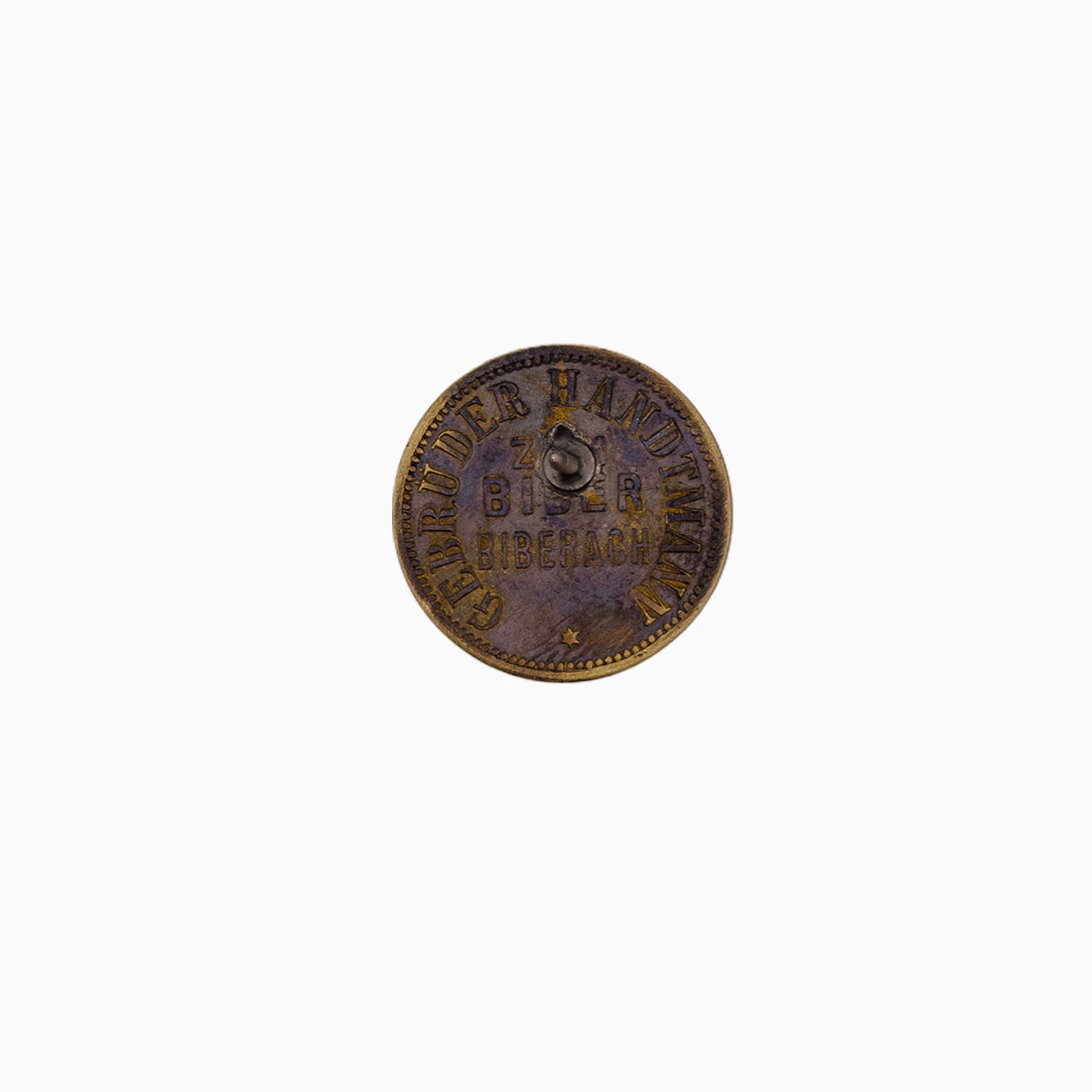 Historisches Bierzeichen | rund Messing | Gebrüder Handtmann | Ansteck-Pin