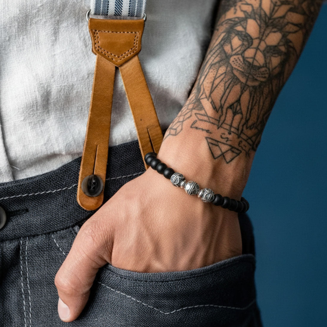 Edelsteinarmband "Ave Bavaria classic" Onyx matt