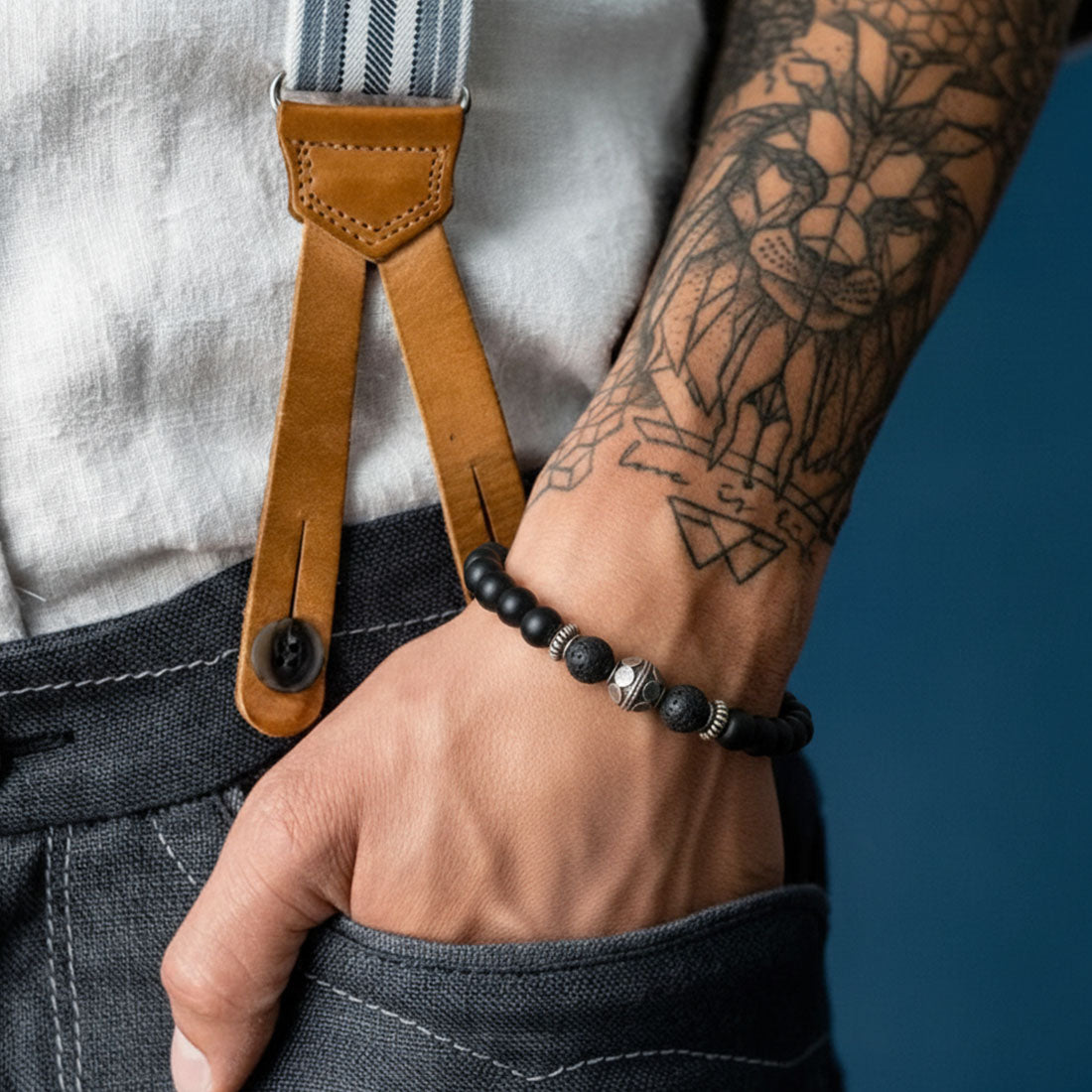 Edelsteinarmband "Ave Bavaria simple" Onyx matt