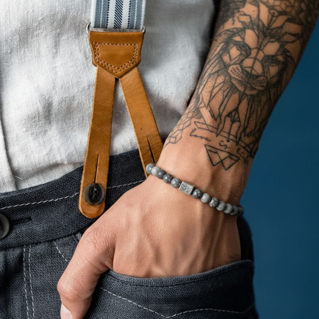 Edelsteinarmband "Porta Bavaria Nugget" Leopard Jaspis