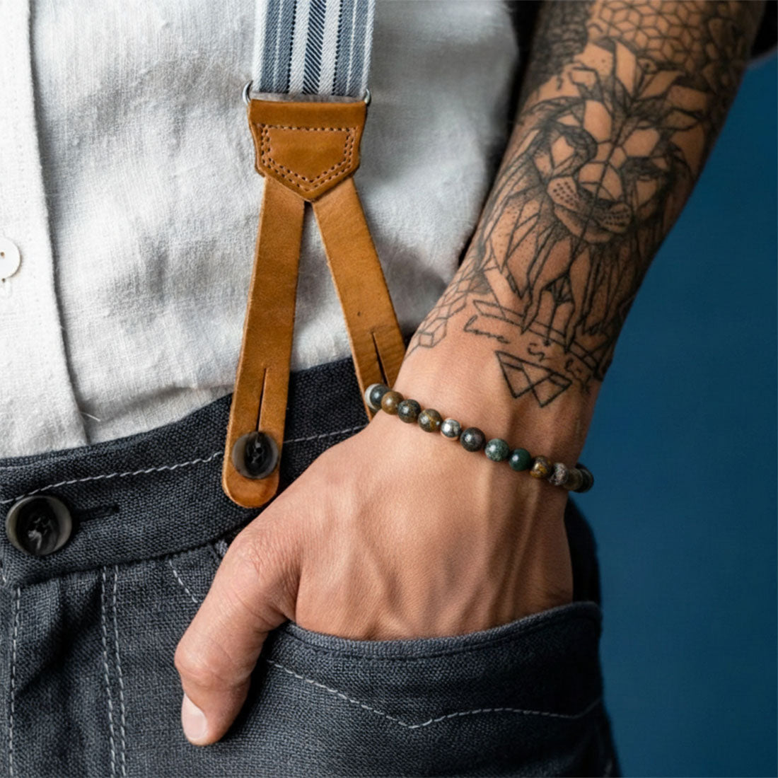 Edelsteinarmband "Porta Bavaria" Ocean Jaspis