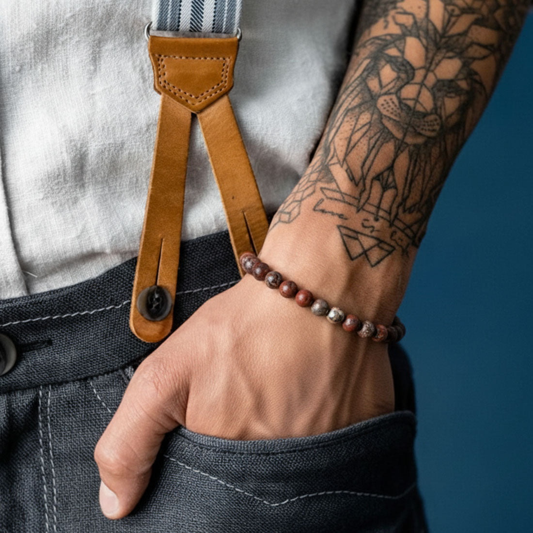 Edelsteinarmband "Porta Bavaria" Roter Bergjaspis