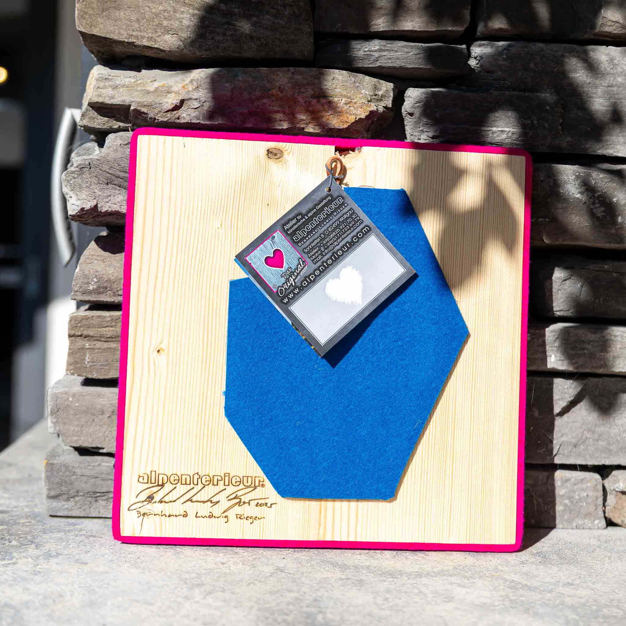 Alpen Kult-Quadrat mit Gams "blau, pink"